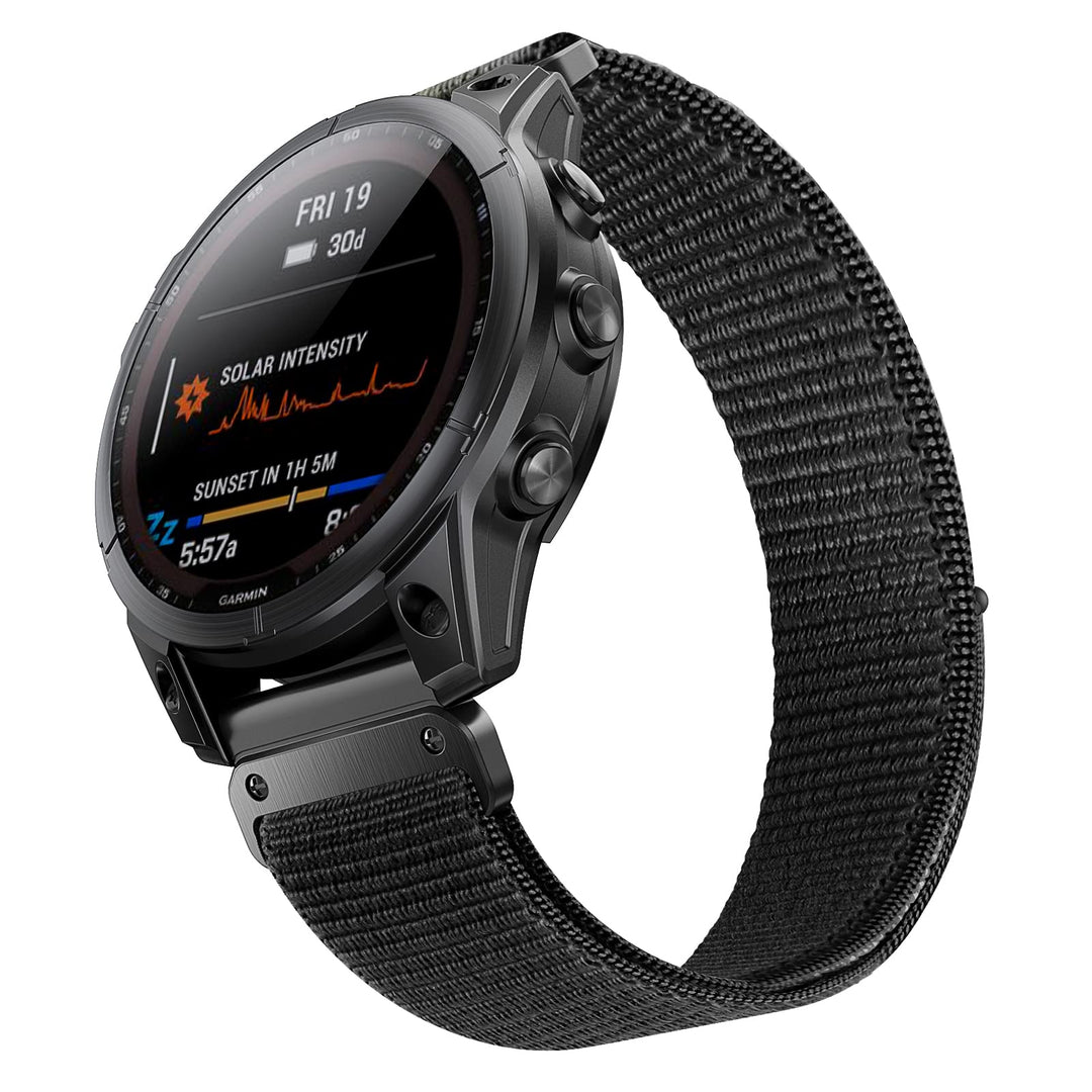 ANBEST 22mm Nylon Armband für Garmin Fenix 7/Fenix 6 Pro/Fenix 5 Armband, Schleife Klettband für Fen