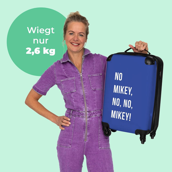 NoBoringSuitcases.com® Koffer Handgepäck Trolley Rollkoffer Kleine Reisekoffer mit 4 Rollen - Zitate