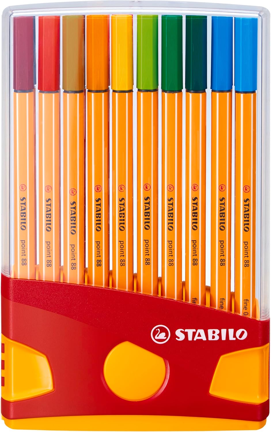 STABILO Fineliner point 88 ColorParade - 20er Tischset in rot/orange - mit 20 verschiedenen Farben,