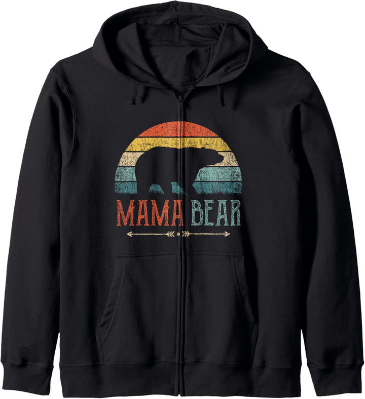 Mama Bär Mutter Geschenk Muttertag Retro Mama Bear Kapuzenjacke