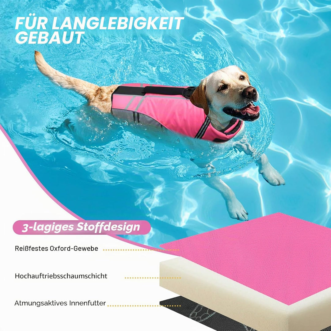 VIVAGLORY Sports Style Hundeschwimmweste, Rettungswesten Für Hunde Bootfahren, Auftrieb &amp; Schwimmhil