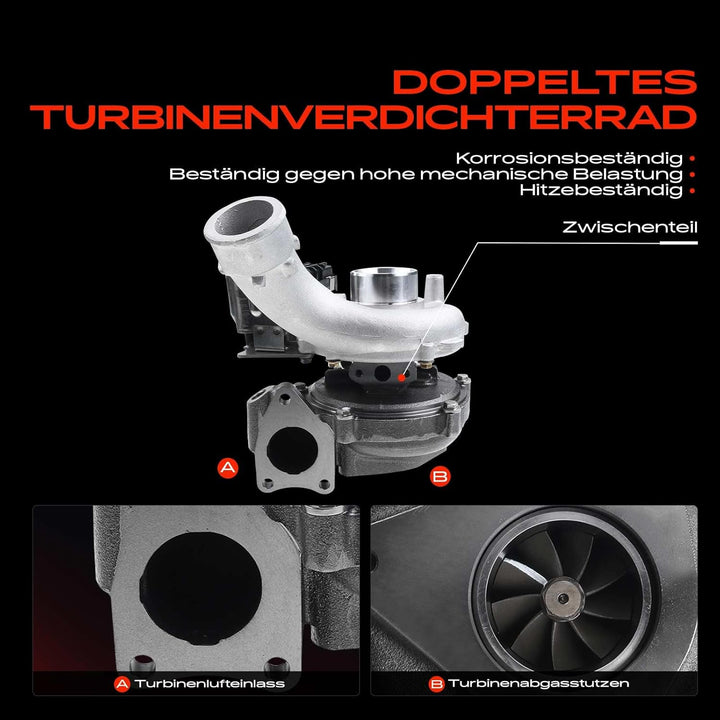 Frankberg Turbolader Kompatibel mit M.u.l.t.i.v.a.n V 7EF 7EM 7EN 7HF 7HM 7HN 2.5 TDI 2003-2009 Tran
