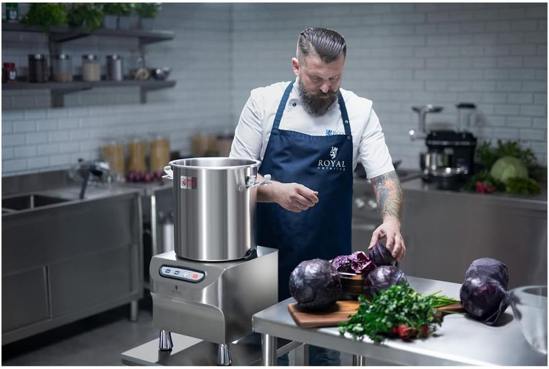 Royal Catering Tischkutter Edelstahl 2200 W 2 Geschwindigkeiten 1500/2200 U/min 18 l Pulse-Funktion
