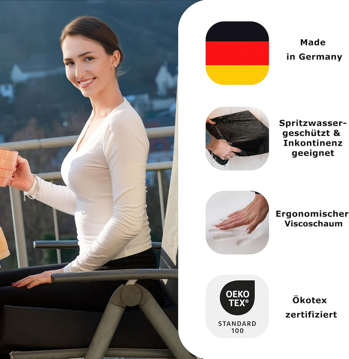 Orthopädisches Anti Dekubitus Viscoschaum Sitzkissen 40x40x10 cm – Made in Germany | Ergonomisch & d