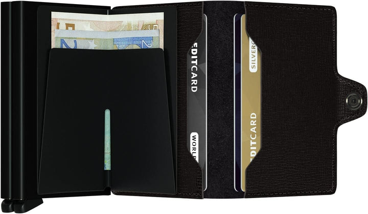 Secrid Herren Twin Reisezubehör-Kartenhalter im Umschlagformat 24mm slim Schwarz, 24mm slim Schwarz