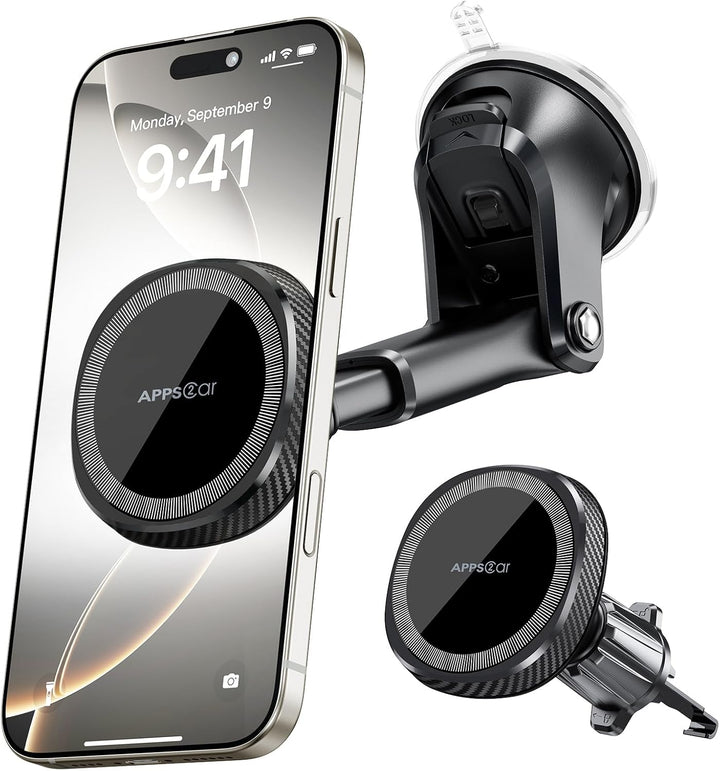 APPS2Car 3-in-1 Handyhalterung Auto Magsafe,360° Drehbar Ausziehbarer Magnetisch Autohalterung Car P