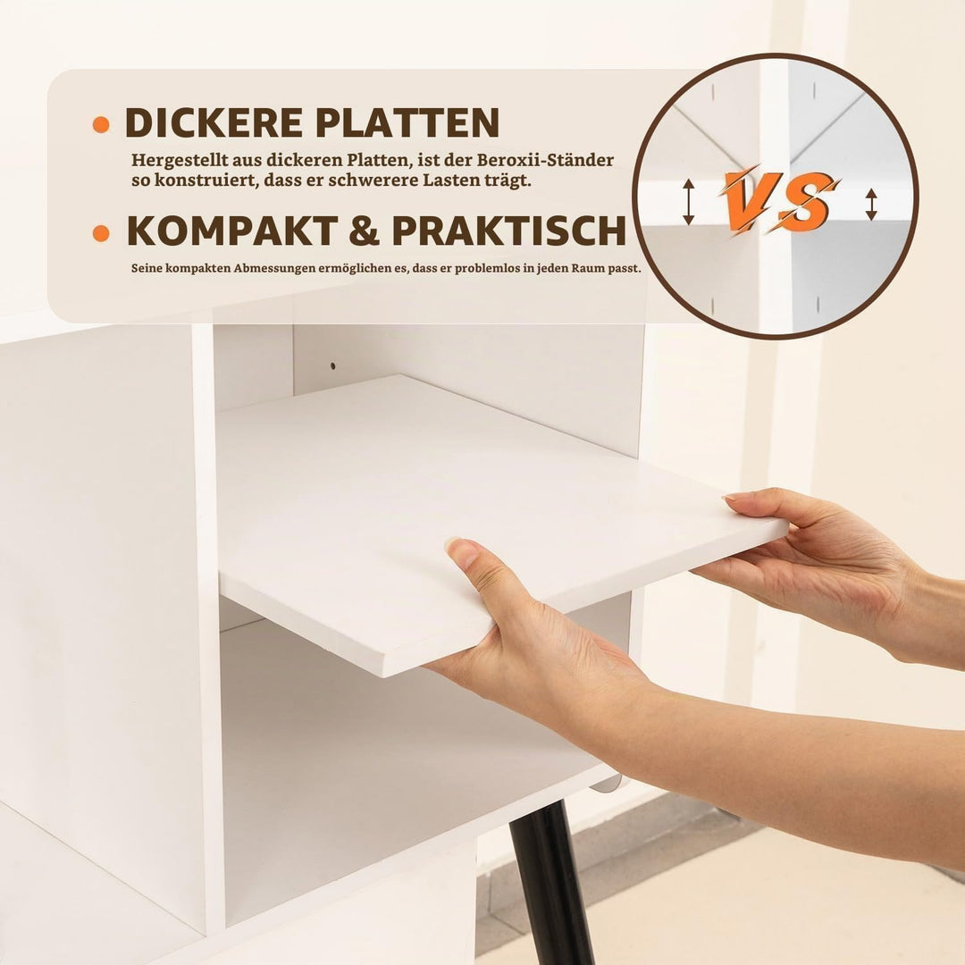 Plattenspielertisch, Plattenspielerständer aus der Mitte des Jahrhunderts mit Vinylaufbewahrung für