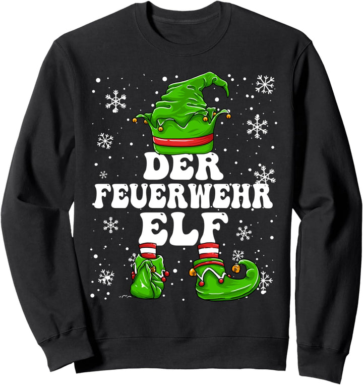 Feuerwehr Elf Herren Design Weihnachten Elf Feuerwehr Sweatshirt