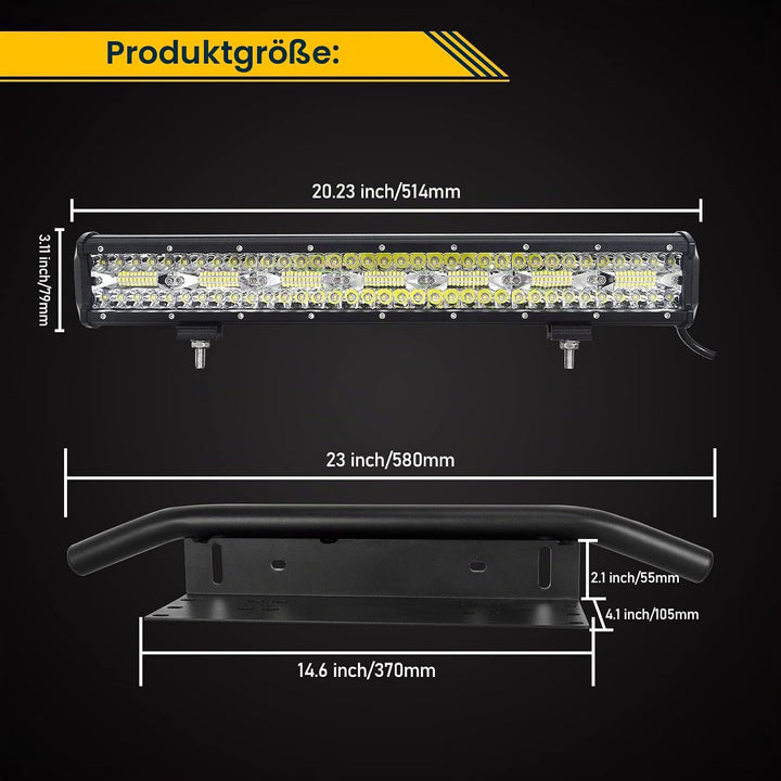 Willpower 20 Zoll 51CM 420W Led Arbeitsscheinwerfer Bar + Kennzeichenhalter + Kabelbaum Led Scheinwe