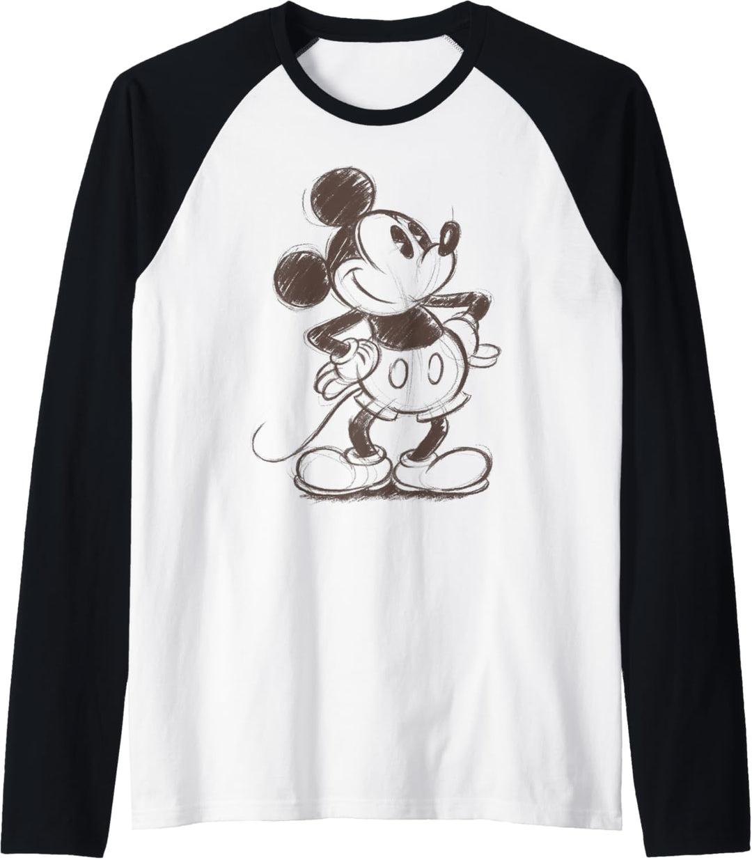 Disney Mickey Mouse Pencil Sketch Original Raglan