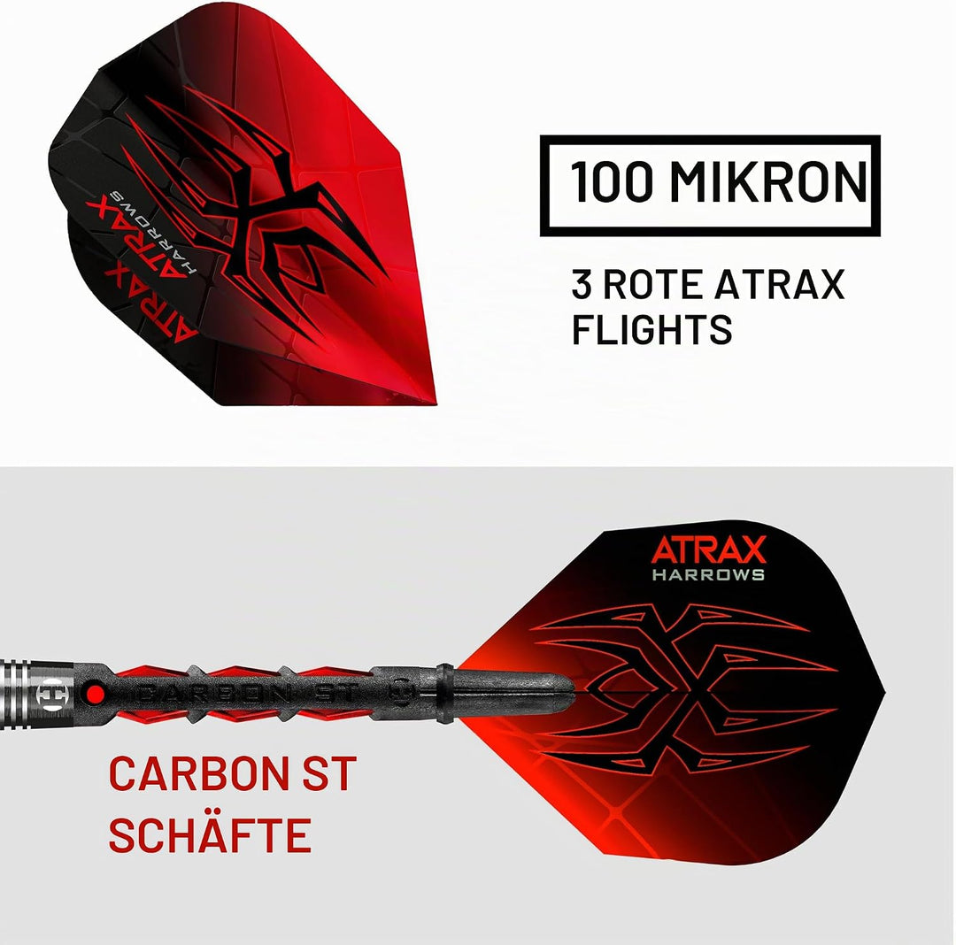 Harrows Steel Darts Atrax 95% Tungsten Steeltip Dart Steeldart Hochwertiger Tungsten Dart Dartpfeile