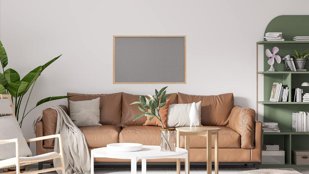 ALLboards helles Grau Pinnwand mit Holz Rahmen 90x60cm Korktafel Korkwand Pinnwand Kork Grau Oberflä