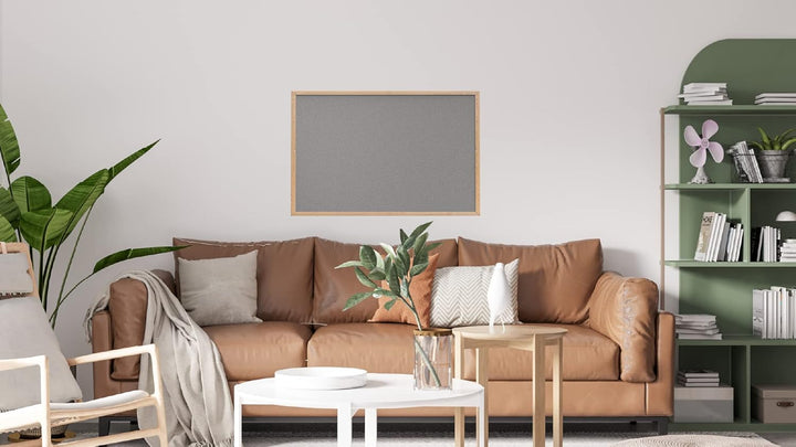 ALLboards helles Grau Pinnwand mit Holz Rahmen 90x60cm Korktafel Korkwand Pinnwand Kork Grau Oberflä