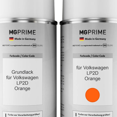 Autolack Sprühdosen Set für Volkswagen VW LP2D Orange Grundlack Basislack Klarlack Spraydose 400ml