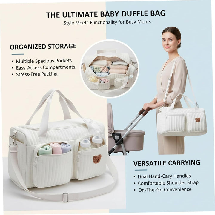 Mama-Baby-Reisetasche – gesteppte Wickeltasche mit grossem Fassungsvermögen für Frauen mit mehreren