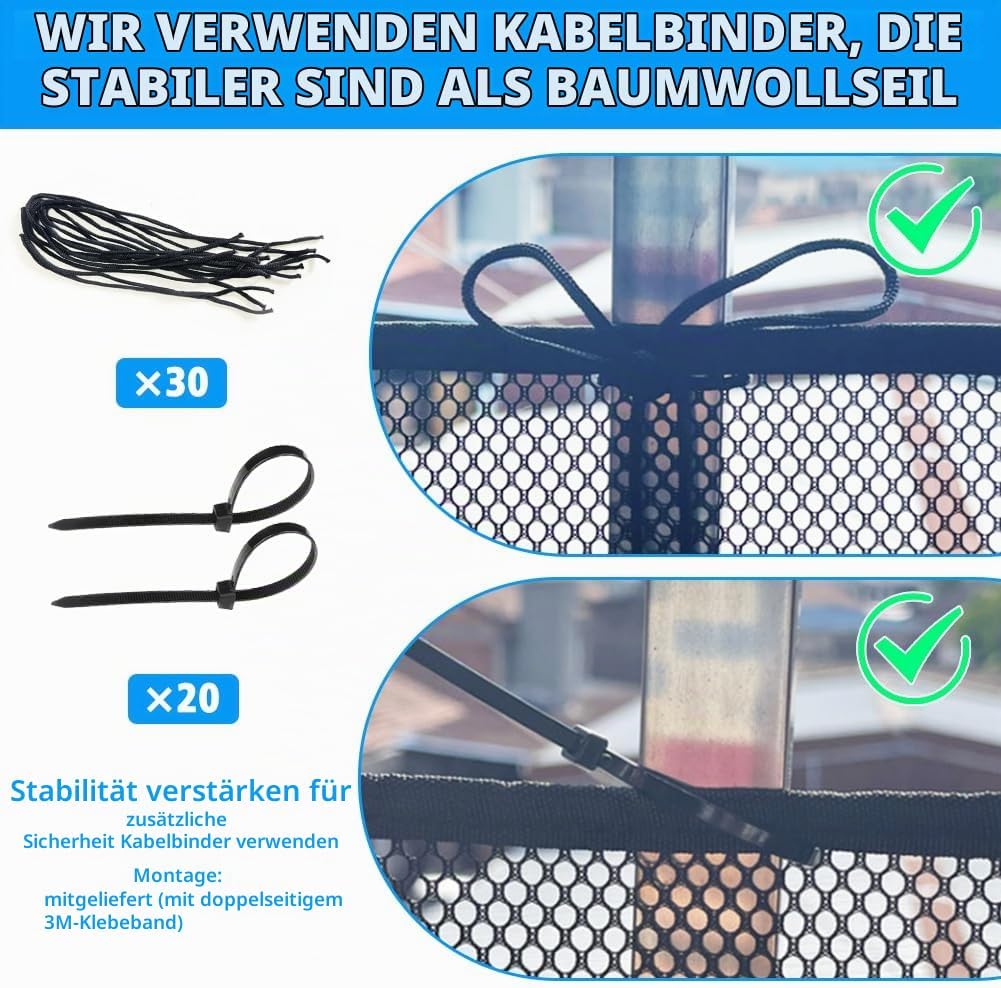 300x90cm Kinder Treppen Sicherheitsnetz, Baby Balkon Geländer Treppenhaus Sicherheitsnetz, Verdicken