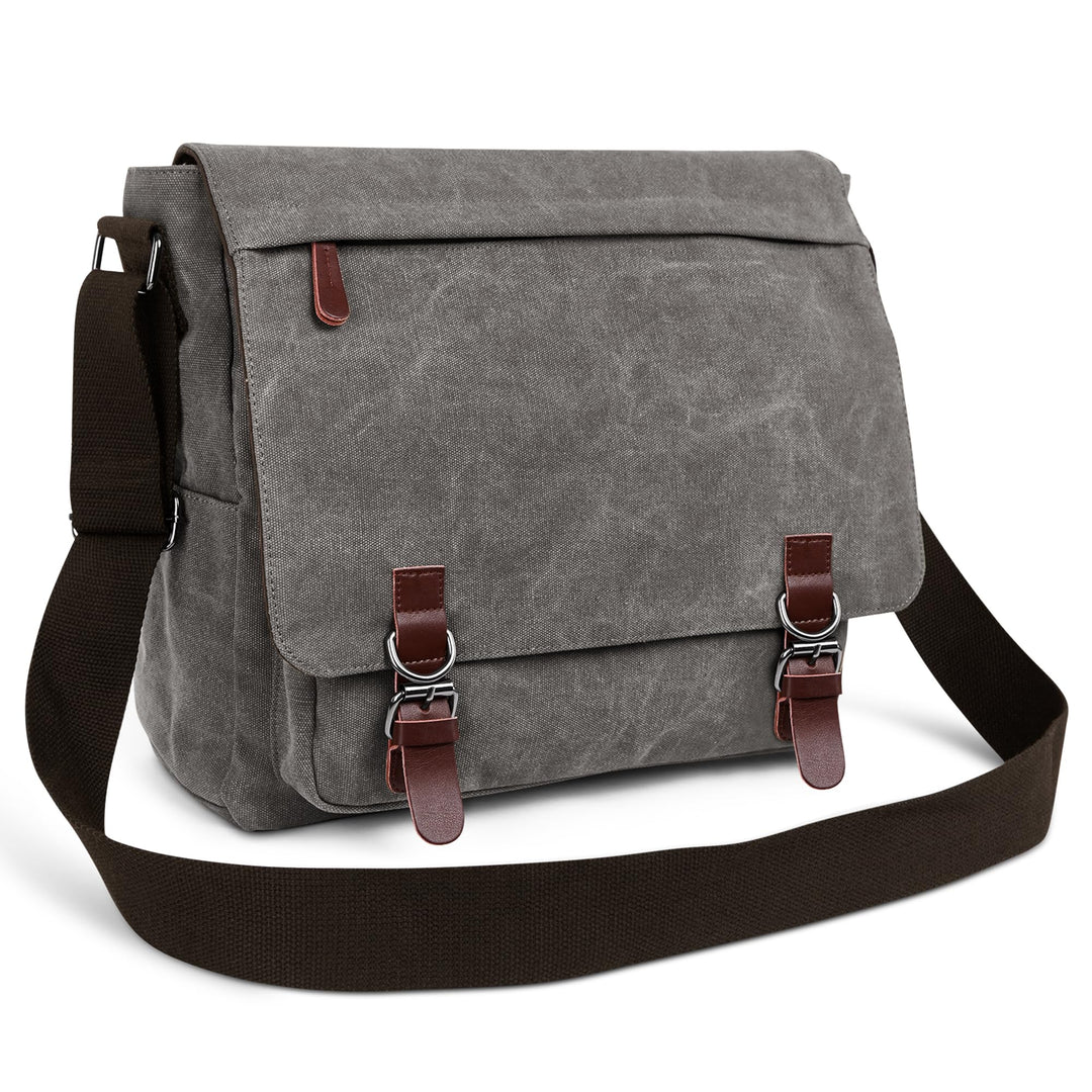 Herren Umhängetasche Mode Schultertasche Leinwand Schultertaschen für 13.3 Zoll Laptop Kuriertasche