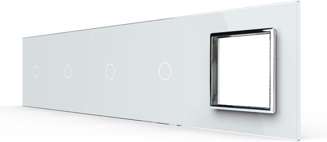 LIVOLO Nur Glasblende 5 Fach für Lichtschalter und Steckdose VL-C7-C1/C1/C1/C1/SR-11 Weiss