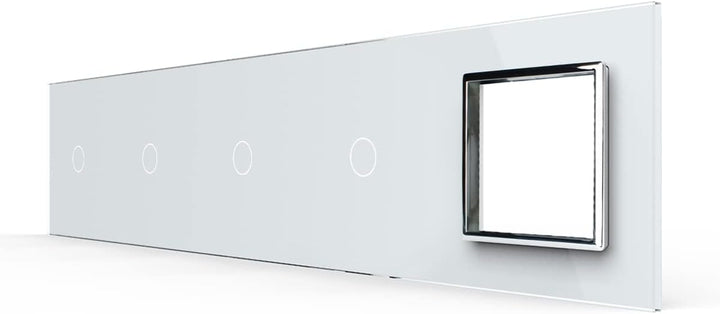 LIVOLO Nur Glasblende 5 Fach für Lichtschalter und Steckdose VL-C7-C1/C1/C1/C1/SR-11 Weiss