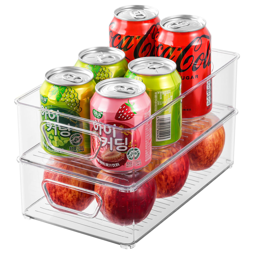 2er Pack Kühlschrank Organizer Aufbewahrung Boxen Set, Fridge Organizer Schublade Ordnungssystem Sta