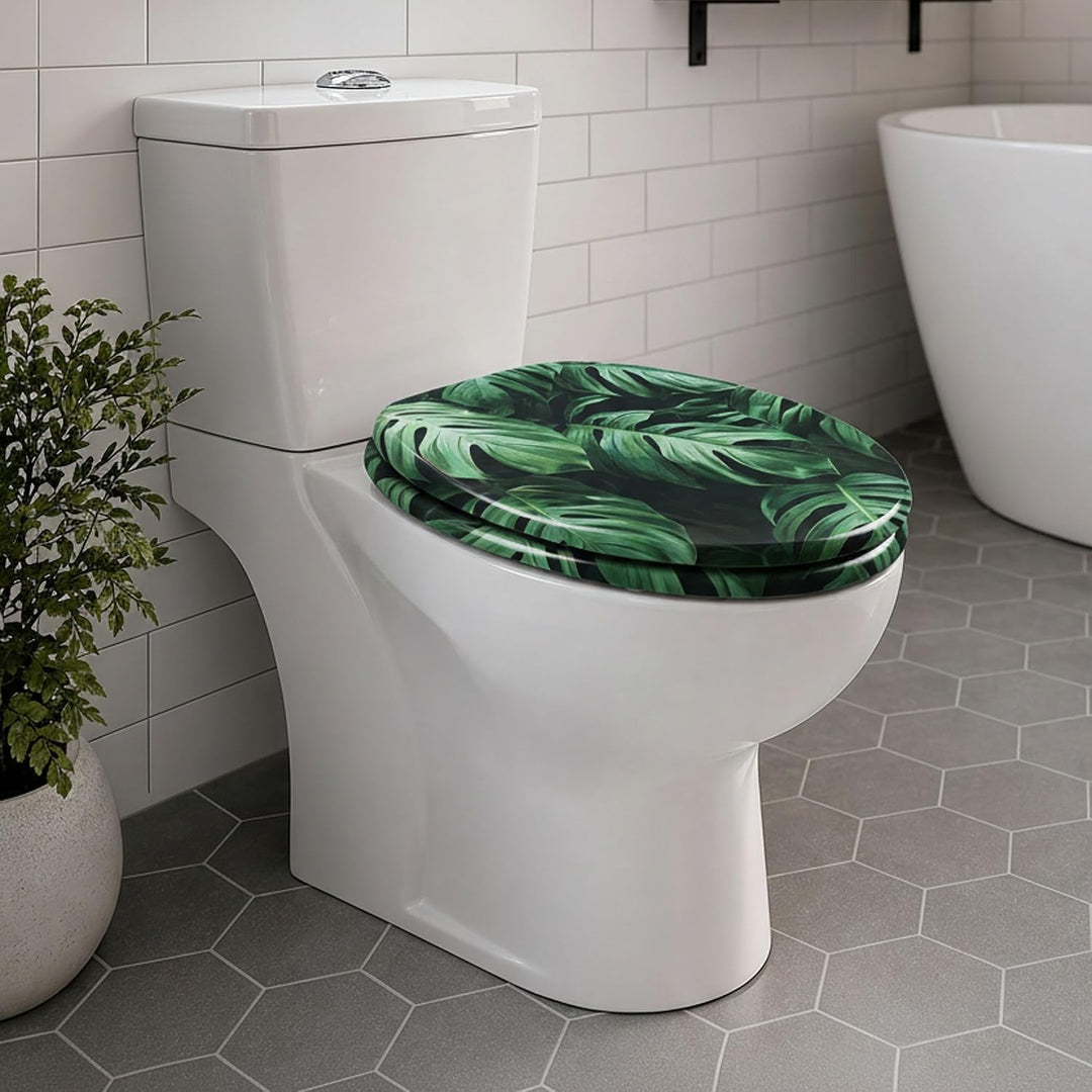SINOBATH Premium WC Sitz mit Absenkautomatik – hochwertige Toilettendeckel aus Holz, viele bunte Mot