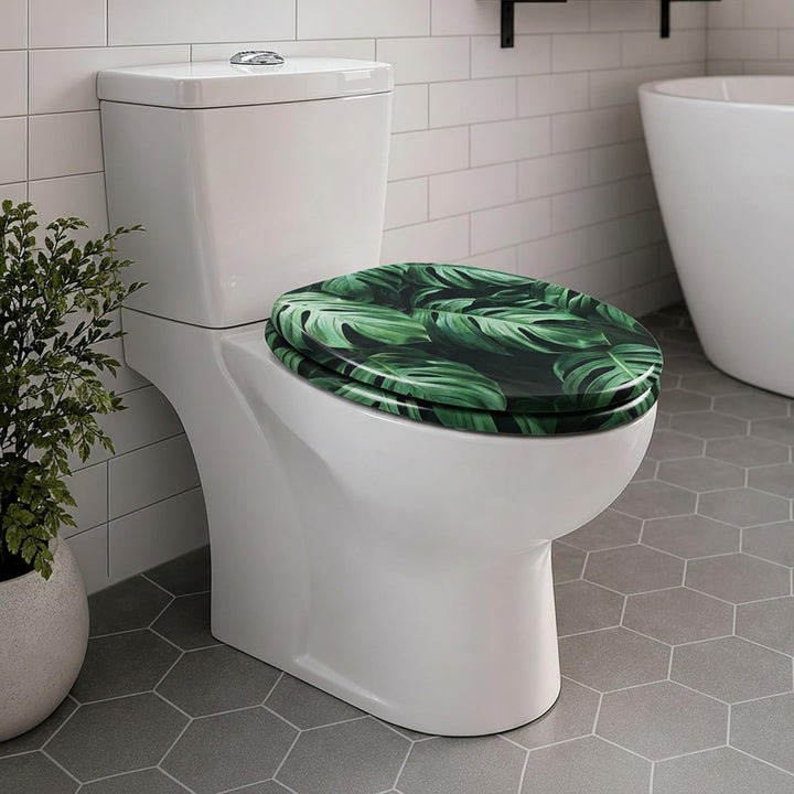 SINOBATH Premium WC Sitz mit Absenkautomatik – hochwertige Toilettendeckel aus Holz, viele bunte Mot