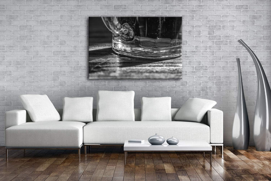 deyoli erfrischend goldenes Bier Format: 100x70 Effekt: Schwarz&amp;Weiss als Leinwand, Motiv fertig ger