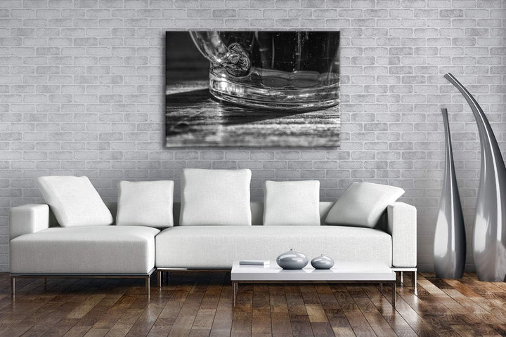 deyoli erfrischend goldenes Bier Format: 100x70 Effekt: Schwarz&amp;Weiss als Leinwand, Motiv fertig ger