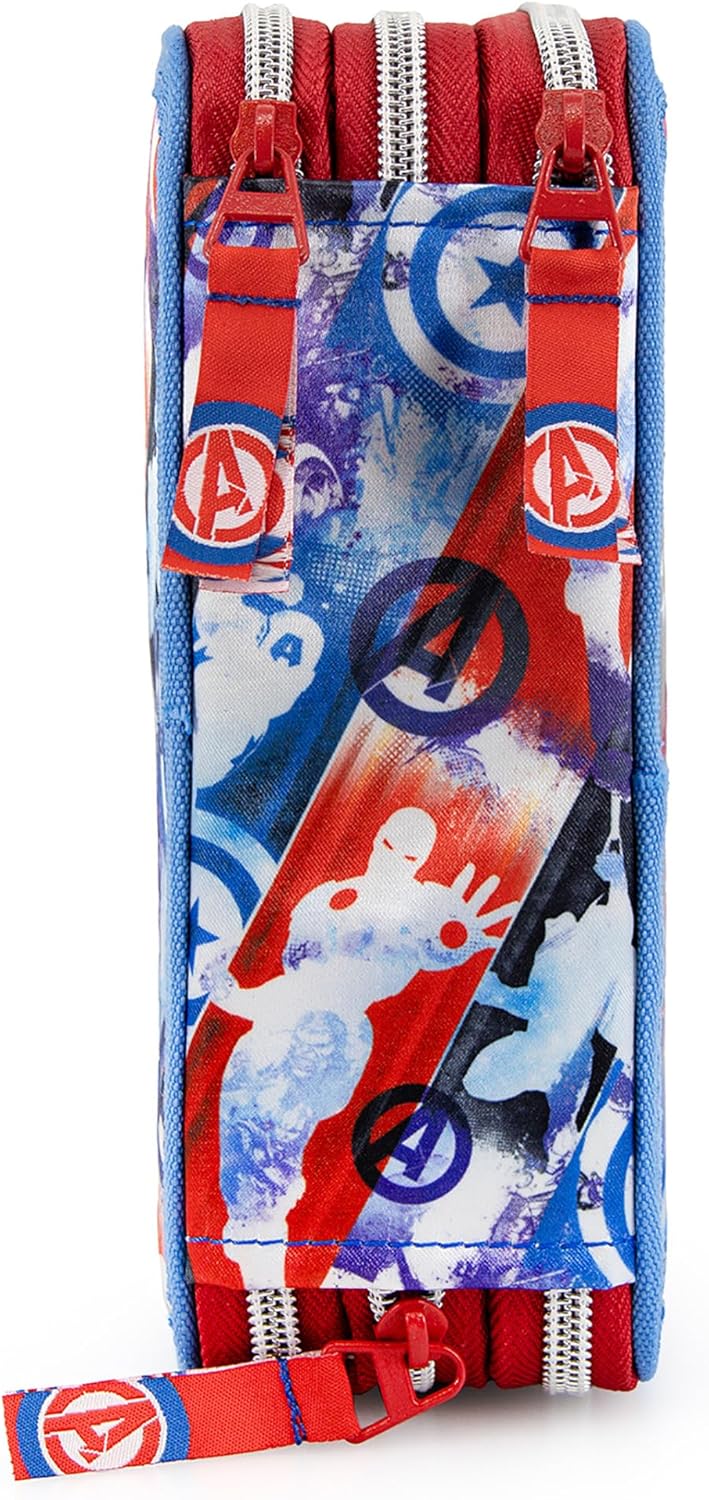 Clondo Federmäppchen Kinder, für Avengers Fan, 3 Organisierte Fächer, Federtasche Junge Gefüllt, Mäd