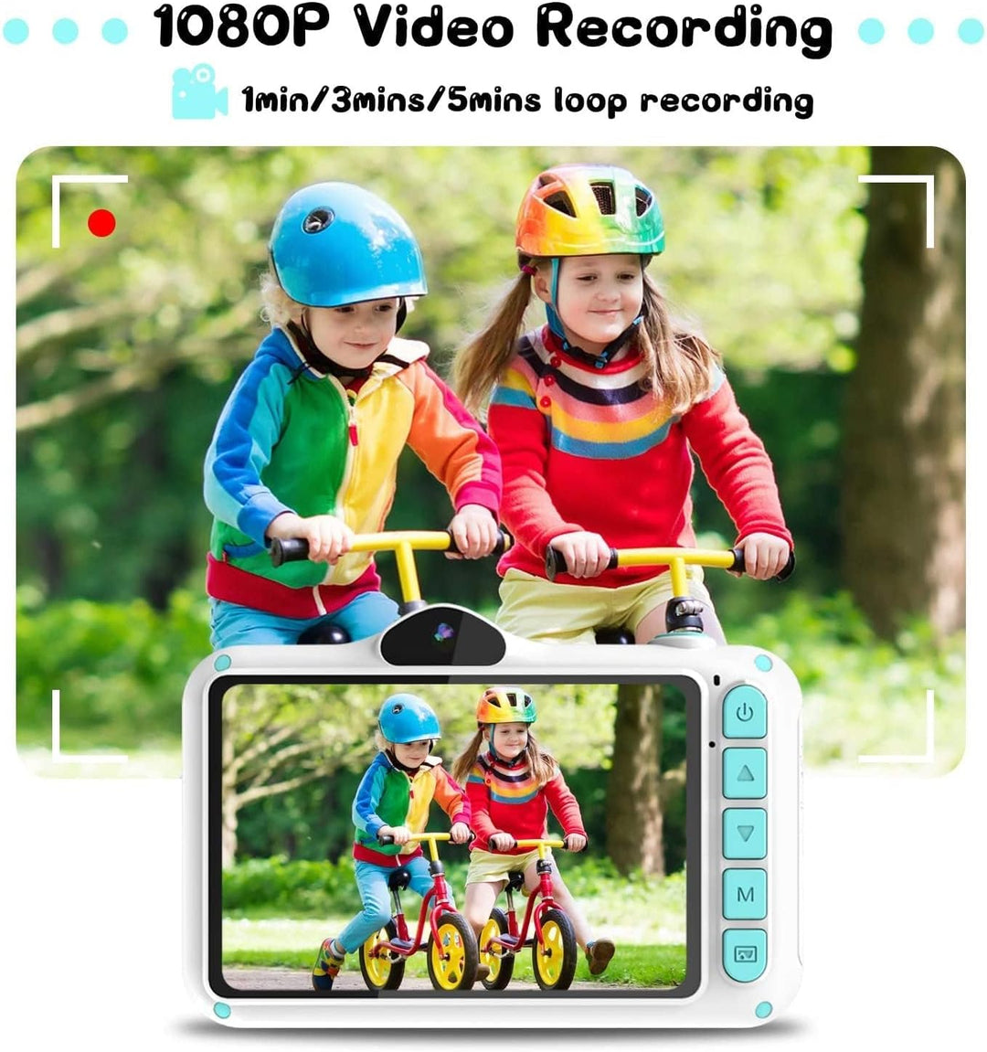 Kinderkamera,3,5-Zoll Grossbildschirm,Digitalkamera Kinder Fotoapparat mit 32GB-Karte,1080P HD 12MP,
