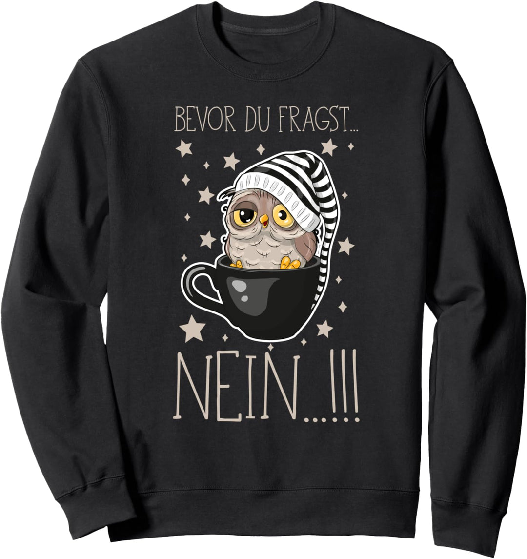 Bevor Du Fragst.. Nein! Lustiger Eule Eulen Spruch Sweatshirt