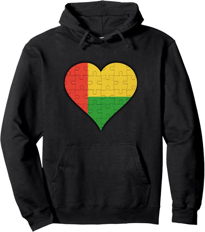 Guinea Bissau Bissau Guineische Flagge Herz Pullover Hoodie