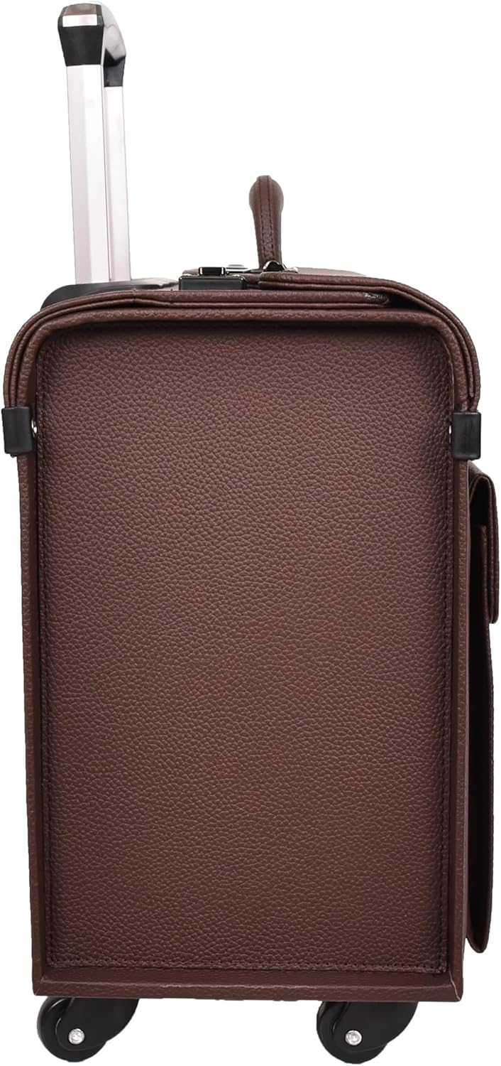 A1 FASHION GOODS Rollkoffer aus Kunstleder, 4 Rollen, Kabinengrösse, Doppelschloss, Business-Reiseta