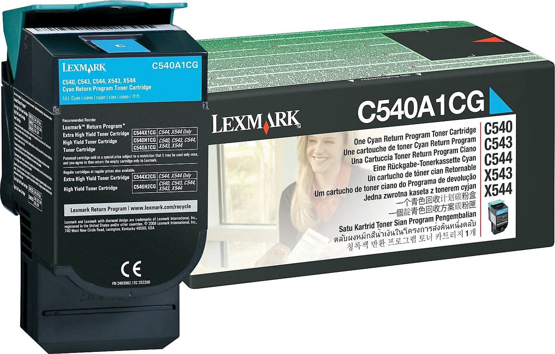 Lexmark High Yield Cyan Return Program Toner Cartridge for US Government, 10000 Yield (C748H4CG)