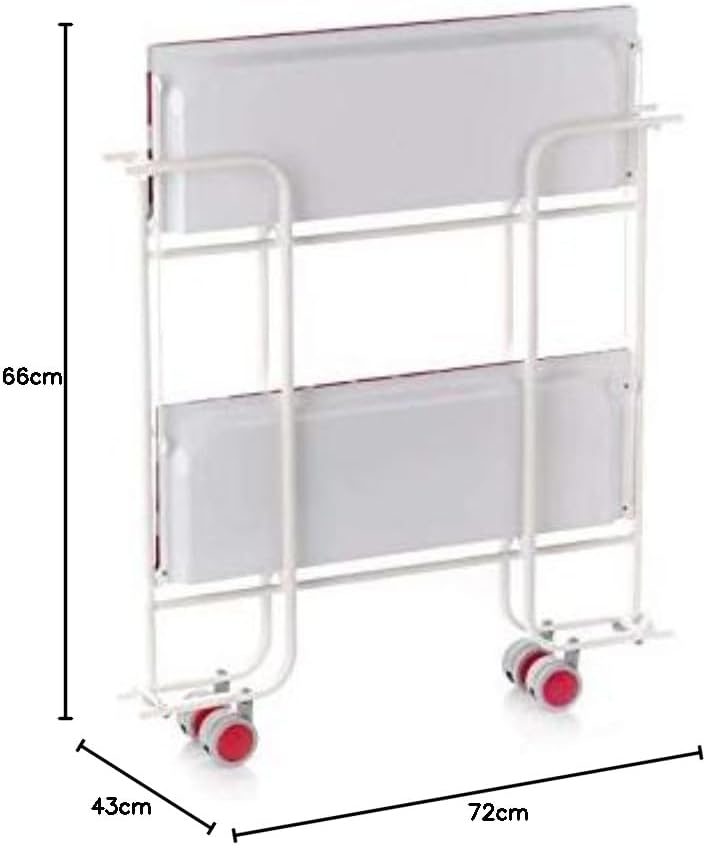 DON HIERRO - Servierwagen weiss, klappbar, 2 Böden. Rollwagen BAUHAUS-57 66 x 43 x 72 cm. 57, 66 x 4