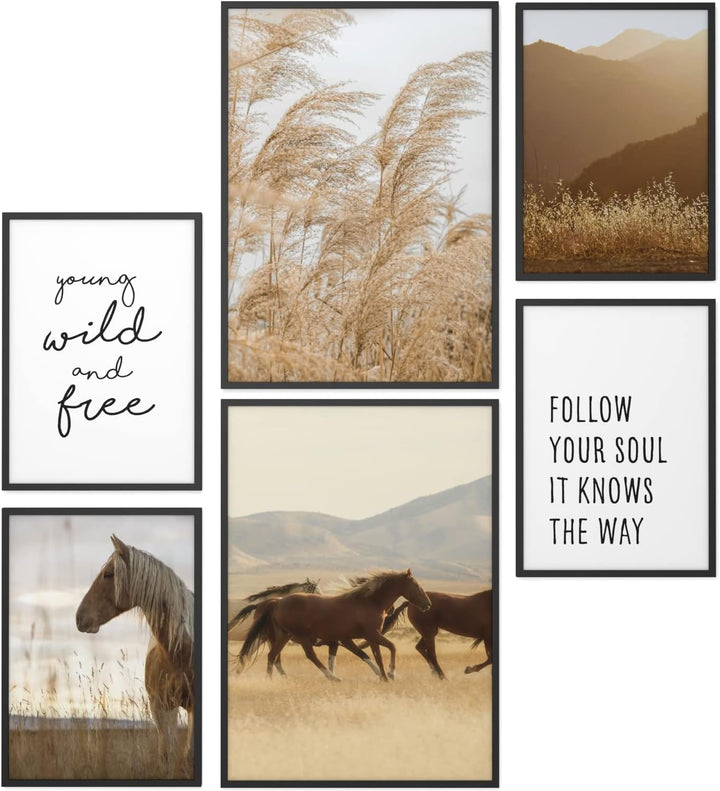 Papierschmiede® Mood Poster Set Wild and Free, Deko Bilder Wohnzimmer, 2x DIN A3 (ca. 30x42) und 4x