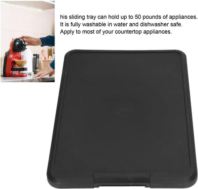 Kitchen Appliance Sliding Tray, Coffee Maker Sliding Tray Countertop Appliance Rolling Tray, Moving