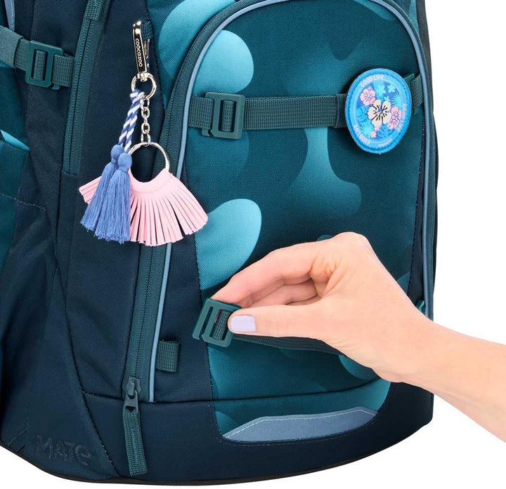 coocazoo MATE Schulrucksack-Set 2tlg inkl. Schlamperbox Aqua Flow, Aqua Flow