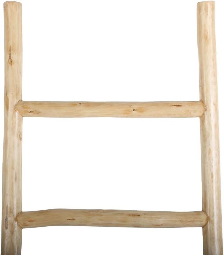 Casa Moro Holz Deko-Leiter Emil Natur Beige Braun Höhe 124cm Boho Chic Kleiderständer Regal Wohn-Dek
