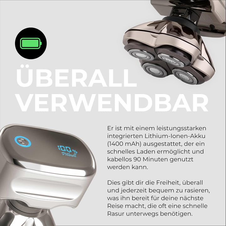 Skull Shaver Pitbull Platinum PRO Gesichts- und Kopfrasierer mit Bonus-CR-3-Klinge