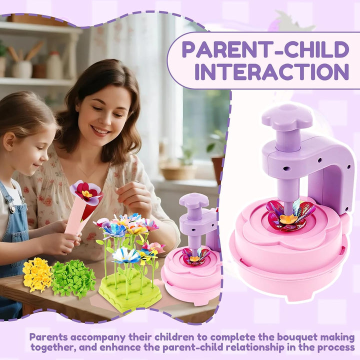 Blumen Bastelset Kinder, Blumenpresse Basteln Kinder mit Blumenmaschine Spielzeug Blumen Basteln Mäd