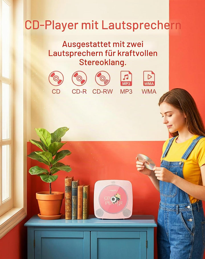 CD Player Tragbar Bluetooth Radio mit CD-Player mit Lautsprecher Unterstützung USB &amp; AUX-Wiedergabe