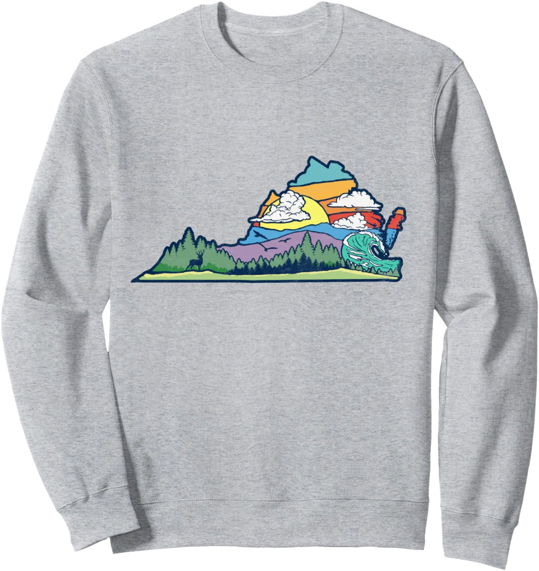 Vintage Virginia Outdoors & Nature Lover Retro 80s Graphic Sweatshirt