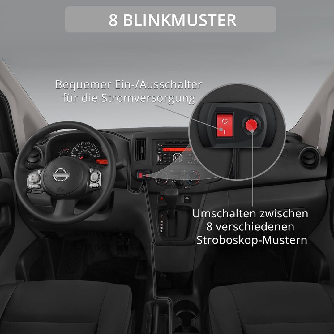 4er 6LED Warnlicht Frontblitzer Stroboskoplicht Wasserdicht IP68 Blinklicht Warnung Beacon Blinklich