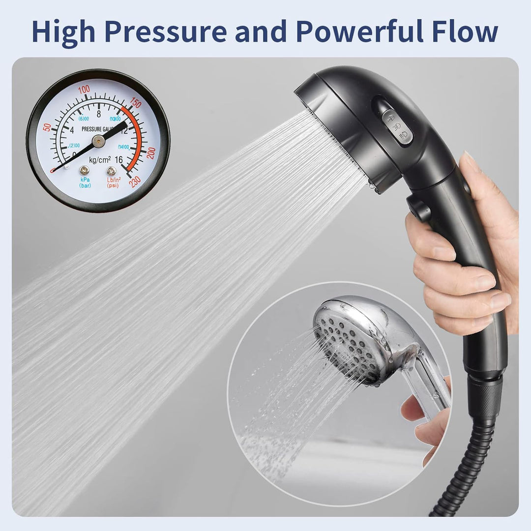 HANLIAN Hochdruck-Duschkopf mit Pause-Taste, 3 Sprühmodi, Duschkopf für Wohnmobil, Wassersparend, Ei