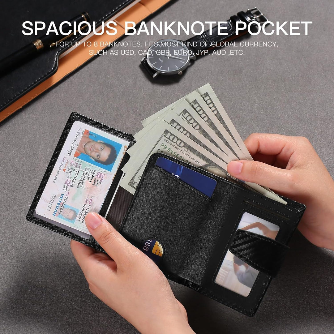 SENDEFN Kartenetui mit Münzfach | Geldbörse Herren RFID Schutz | Geldbeutel aus echtem Leder | Mini