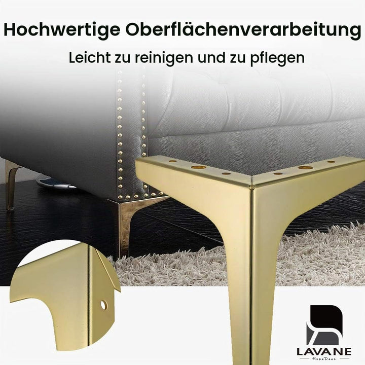 La Vane 7" / 17.5cm Metall Möbelfüsse, 4 Stück Metall Diamant Dreieck Tischbeine Schrankfüsse DIY Er