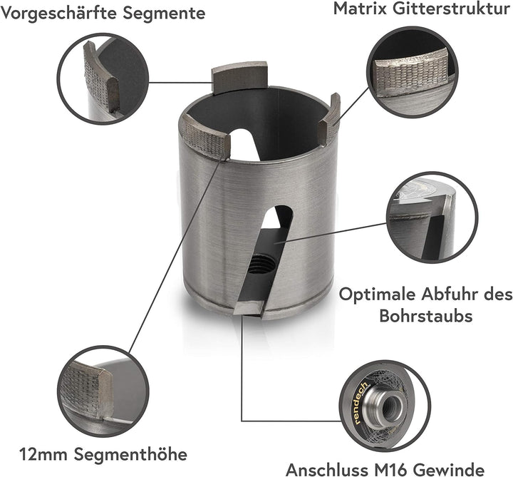 Bohrkrone 68mm für Steckdosen - Diamant Dosenbohrer 68mm Mauerwerk, Beton, Ziegel, KS Stein uvm | re