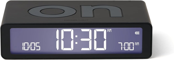 Lexon Flip Classic Digitaler Wecker mit umkehrbaren EIN/Aus-Seiten, wiederaufladbare Nachttischuhr m