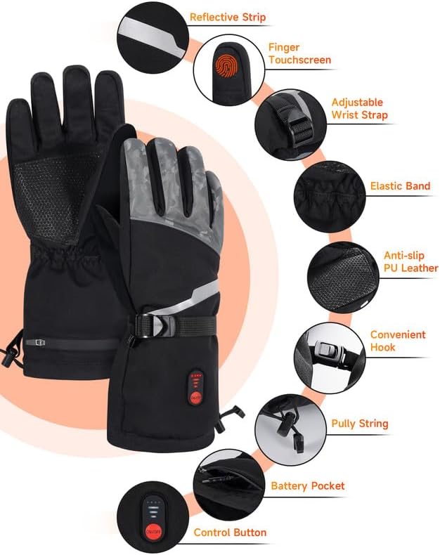 SOPPY Beheizbare Handschuhe Unsex, Beheizte Sporthandschuhe Skihandschuhe Herren Damen,Fahrradhandsc
